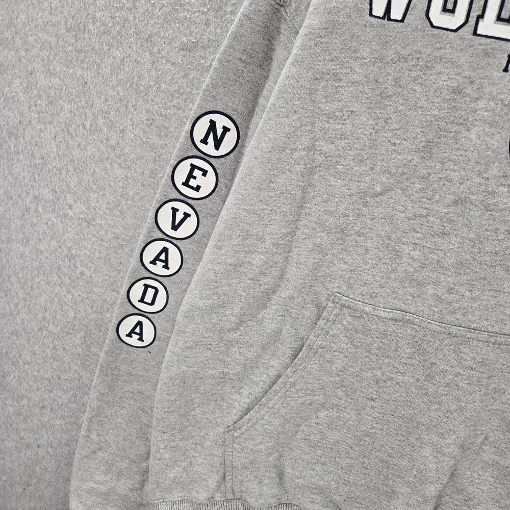 Nevada Wolf Pack Men Sweatshirt XL Gray Hoodie Logo Champion Graphic Y2K READ
